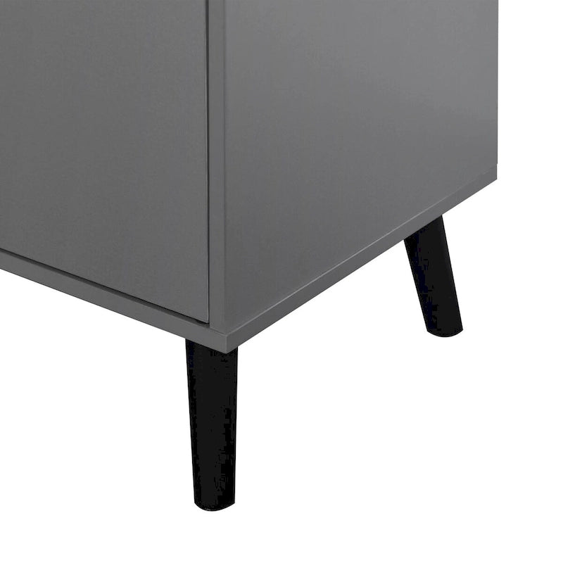 Meuble de Rangement avec 3 Tiroirs et Étagère Réglable, Meuble Mid-Century avec Porte, Meuble d'Appoint, Couleur Bois Naturel