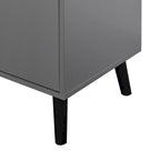 Meuble de Rangement avec 3 Tiroirs et Étagère Réglable, Meuble Mid-Century avec Porte, Meuble d'Appoint, Couleur Bois Naturel