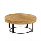Table basse moderne ronde en bois sculpté