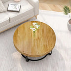 Table basse moderne ronde en bois sculpté